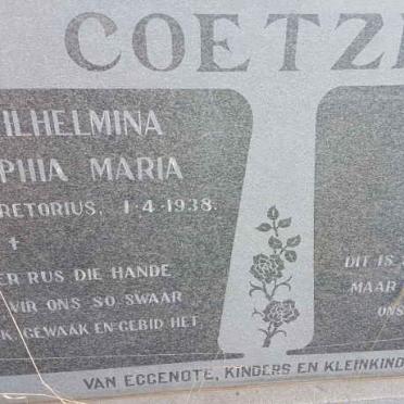 COETZEE Georg Fredrick 1929-1994 &amp; Wilhelmina Sophia Maria PRETORIUS 1938-
