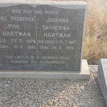 HARTMAN Carel Frederick Pohl 1868-1955 &amp; Johanna Catherina GREEFF 1882-1926