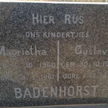 BADENHORST Gustav 1957-1958 :: BADENHORST Magrietha 1960-1961
