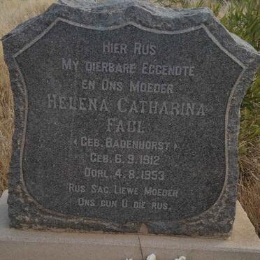 FAUL Helena Catharina nee BADENHORST 1912-1953