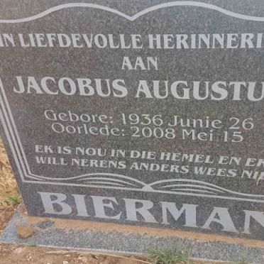 BIERMAN Jacobus Augustus 1936-2008
