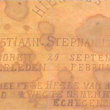 DIEDERICKS Christiaan Stephanus 1886-191?
