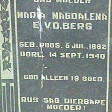 BERG Maria Magdalena E., v.d. nee ROOS 1862-1940