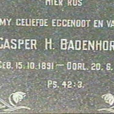 BADENHORST Casper H. 1891-1956