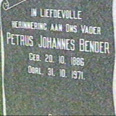 BENDER Petrus Johannes 1886-1971