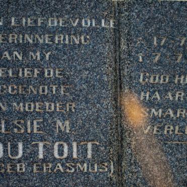 TOIT Elsie M., du nee ERASMUS 1914-1988
