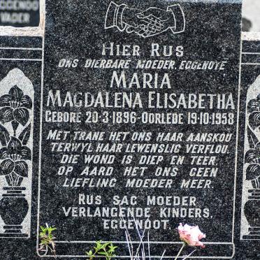VENTER Maria Magdalena Elisabetha 1896-1958