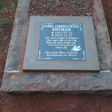 SNYMAN Sarel Christoffel 1931-2018