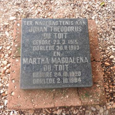 TOIT Johan Theodorus, du 1915-1983 &amp; Martha Magdalena 1920-1984