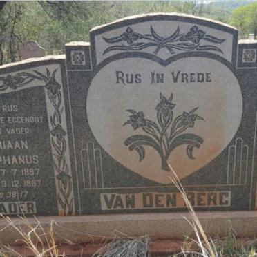 BERG Adriaan Stephanus, van den 1897-1967 &amp; Johanna Elizabeth JOUBERT 1903-