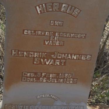 SWART Hendrik Johannes 1850-1925 &amp; Magritha Cornelia SNOW 1853-1927