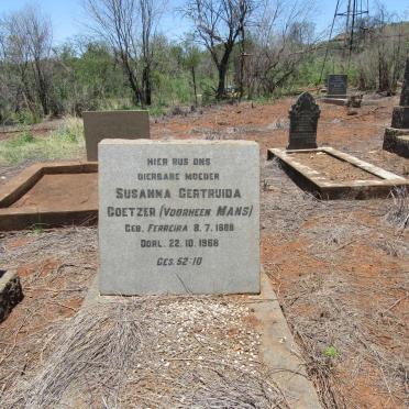 COETZER Susanna Gertruida formerly MANS nee FERREIRA 1888-1968