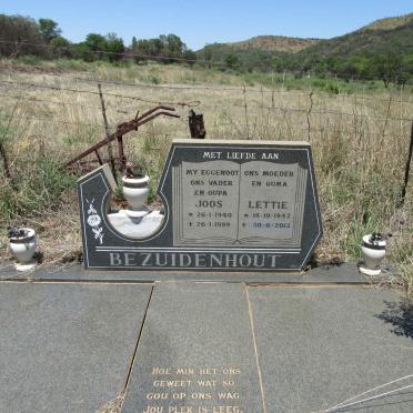 BEZUIDENHOUT Joos 1940-1989 &amp; Lettie 1942-2012