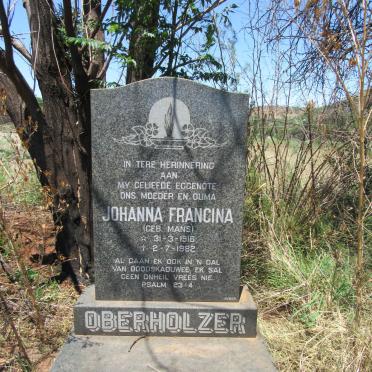 OBERHOLZER Johanna Francina nee MANS 1916-1982