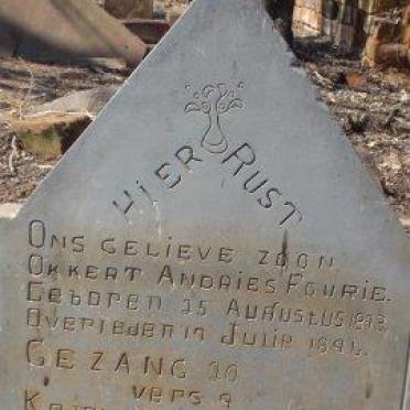FOURIE Okkert Andries  1893-1896