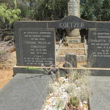 COETZER Fredrik Wilhelm Christiaan 1880-1964 &amp; Charlotte Catharina VAN DEN BERG 1892-1970