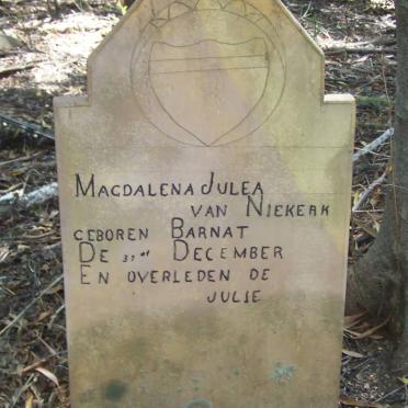 NIEKERK Magdalena Julea, van nee BARNAT  