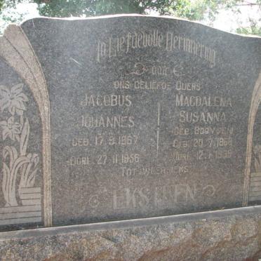 EKSTEEN Jacobus Johannes 1867-1956 &amp; Magdalena Susanna BOOYSEN 1868-1939