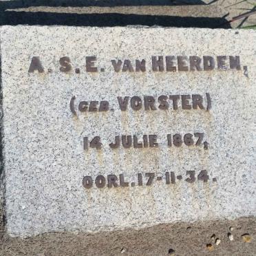 HEERDEN A.S.E., van nee VORSTER 1867-1934