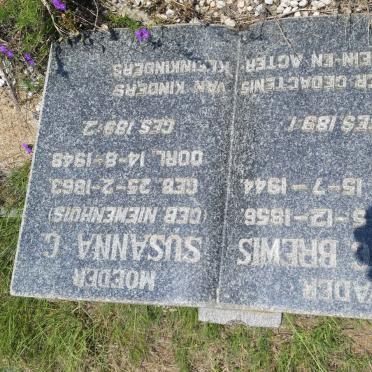 BREWIS Jan C. 1856-1944 &amp; Susanna G. nee NIEWENHUIS 1863-1948