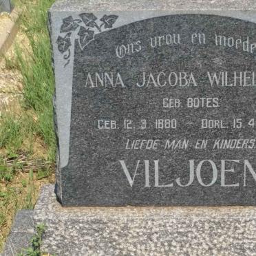 VILJOEN Anna Jacoba Wilhelmina nee BOTES 1880-1929