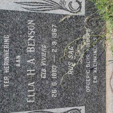 BENSON Ella H.A. nee VIVIERS 1880-1967