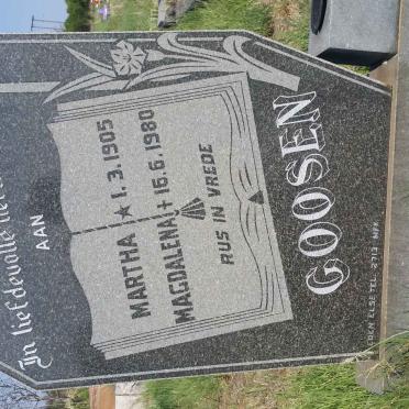 GOOSEN Martha Magdalena 1905-1980