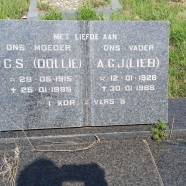 LIEBENBERG A.G.J. 1926-1988 &amp; C.S. 1915-1985