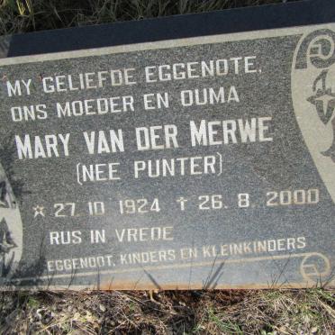MERWE Mary, van der nee PUNTER 1924-2000