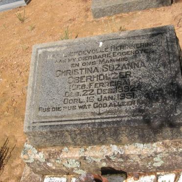 OBERHOLZER Christina Suzanna nee FERREIRA 1892-1951