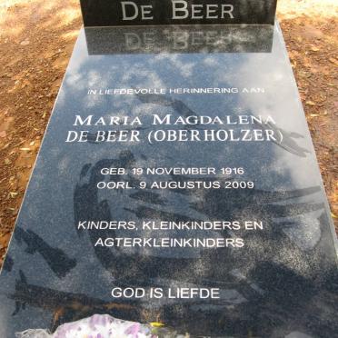 BEER Maria Magdalena, de nee OBERHOLZER 1916-2009