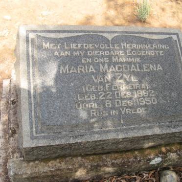 ZYL Maria Magdalena, van nee FERREIRA 1892-1950