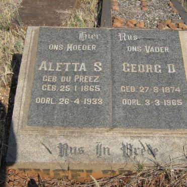 ENGELBRECHT Georg D. 1874-1965 &amp; Aletta S. DU PREEZ 1865-1933