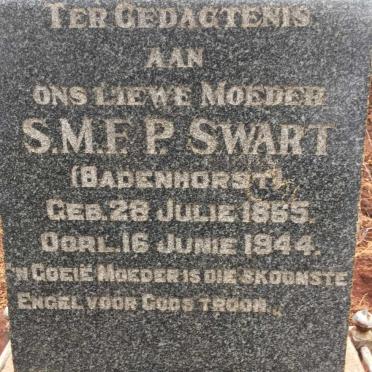 SWART S.M.F.P. nee BADENHORST 1865-1944