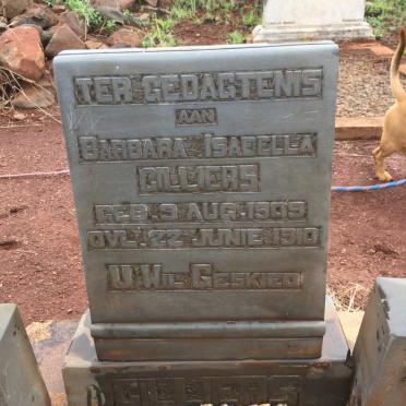 CILLIERS Barbara Isabella 1909-1910