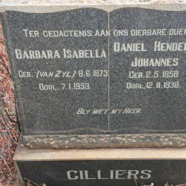 CILLIERS Daniel Henderik Johannes 1858-1938 &amp; Barbara Isabella VAN ZYL 1873-1953