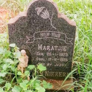 NIEKERK Maratjie, van 1923-1925