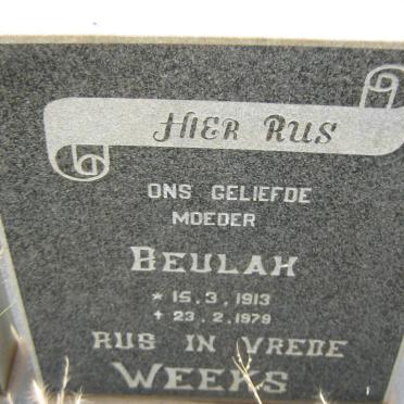 WEEKS Beulah 1913-1979