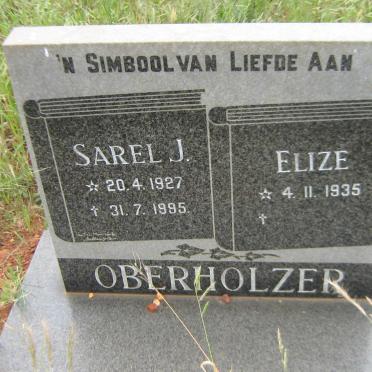 OBERHOLZER Sarel J. 1927-1995 &amp; Elize 1935-