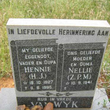 WYK H.J., van 1927-1995 &amp; Z.P.M. 1941-