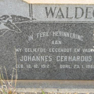 WALDECK Johannes Gerhardus 1912-1969