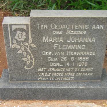 FLEMMING Maria Johanna nee VAN HERWAARDE 1885-1975