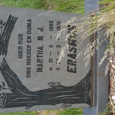 ERASMUS Martha M.J. 1893-1981