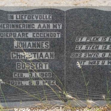 BOSSERT Johannes Christiaan 1900-1964