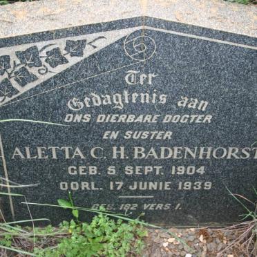 BADENHORST Aletta C.H. 1904-1939