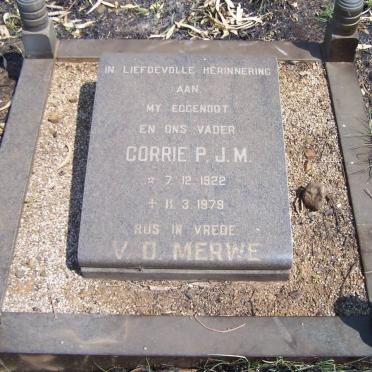 MERWE Corrie P.J.M., v.d. 1922-1979