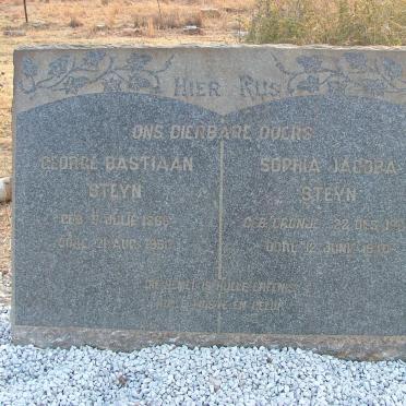 STEYN George Bastiaan 1865-1953 &amp; Sophia Jacoba CRONJE  1875-1940