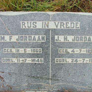 JORDAAN J.H. 1857-1943 :: JORDAAN M.F. 1860-1946