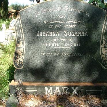 MARX Johanna Susanna nee VISSER 1893-1959