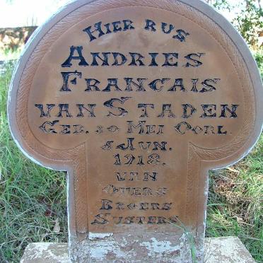 STADEN Andries Francais, van 1918-1918